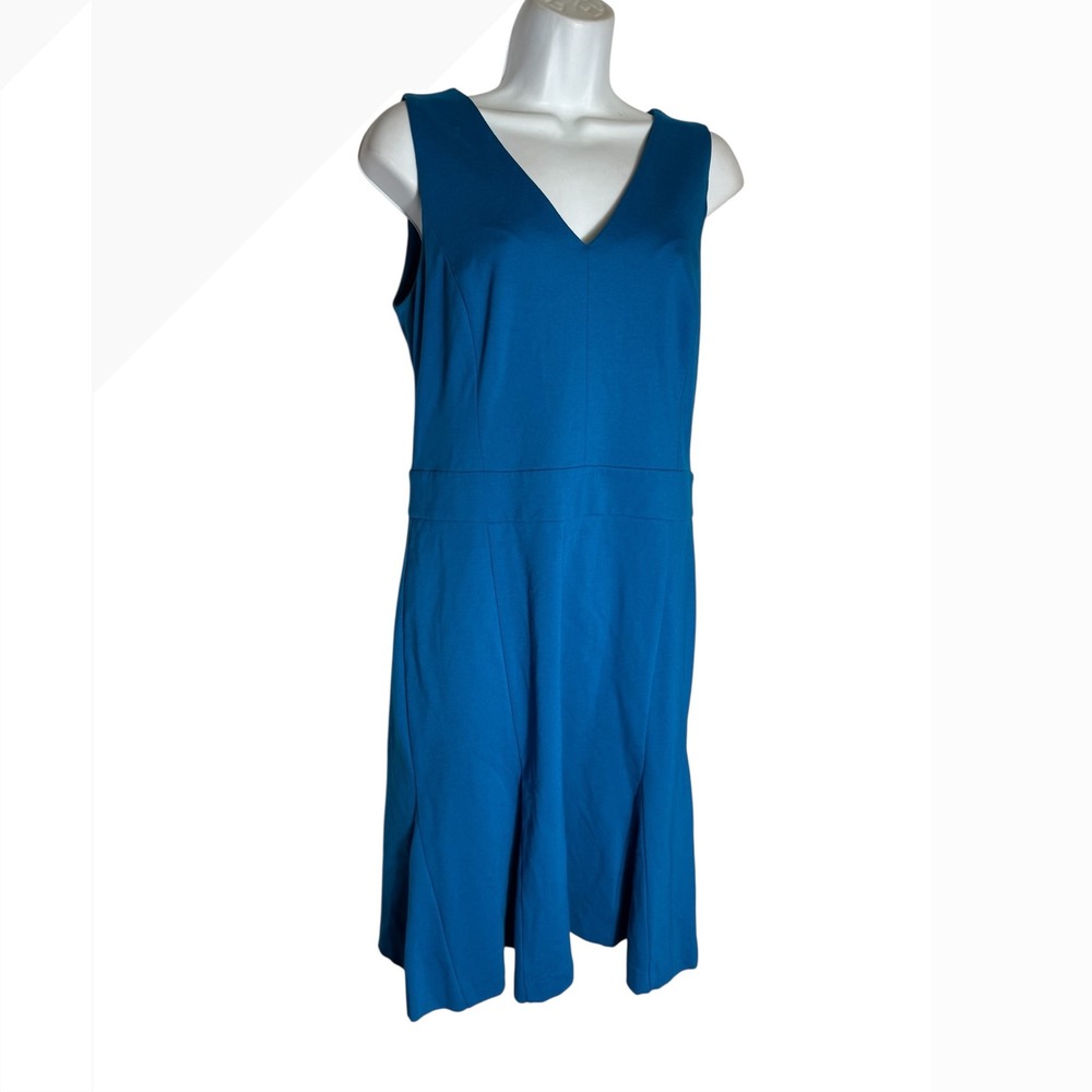 Banana‎ Republic Dress Size 8 Teal Blue Sleeveless V Neck Career Work Dress 🩵